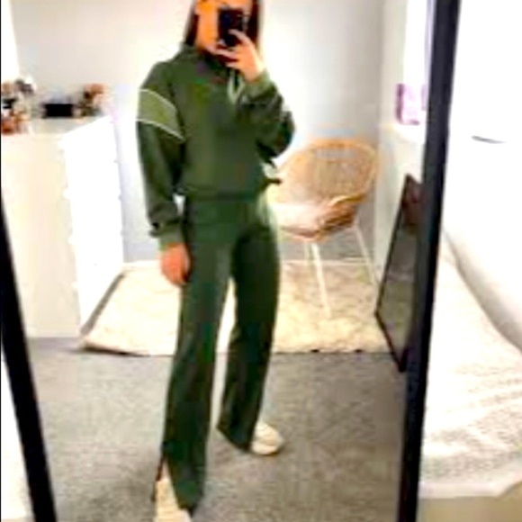 ZARA Y2K Green set flare legs women’s size S - Picture 1 of 12